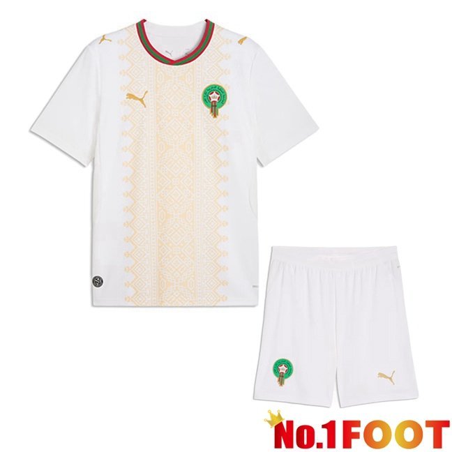 Morocco Kids Away Soccer Jersey White World Cup 2026