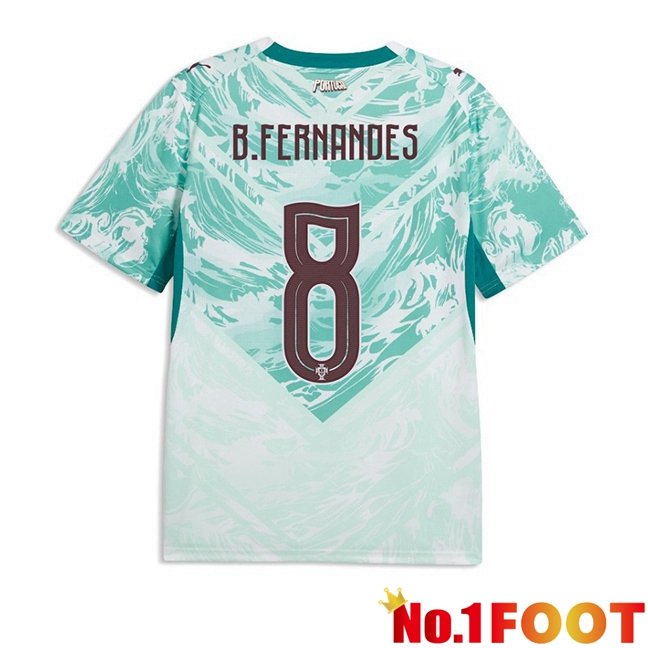 Portugal (B. FERNANDES 8) Away Soccer Jersey Green White World Cup 2026