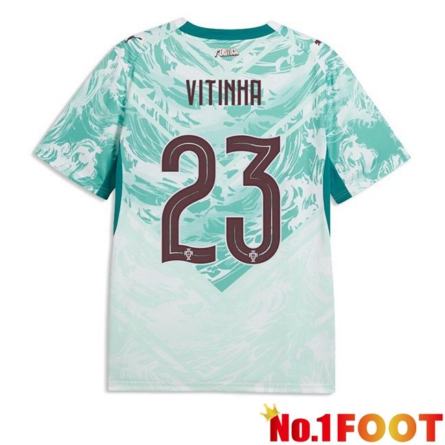 Portugal (Vitinha 23) Away Soccer Jersey Green White World Cup 2026