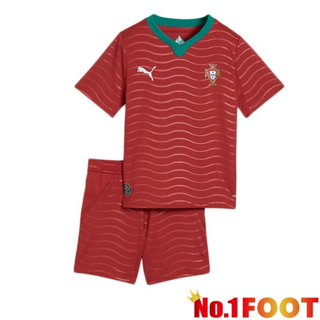 Portugal Kids Home Soccer Jersey Red World Cup 2026