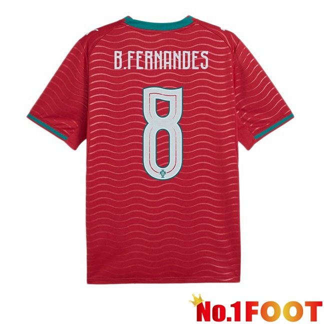 Portugal (B. FERNANDES 8) Home Soccer Jersey Red World Cup 2026
