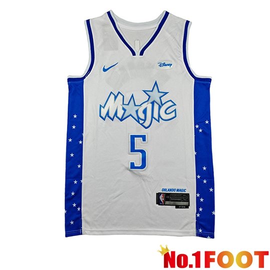 Orlando Magic (BANCHERO #5) Soccer Jersey 2026/27 White/Blue