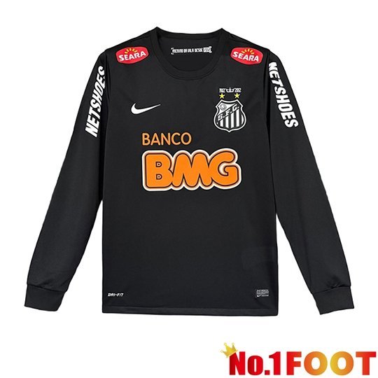 Santos Retro Soccer Jersey Long sleeve Black 2011/2012