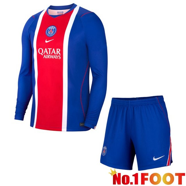 Paris PSG Kids Home Soccer Jersey Long sleeve Blue Red 2026/2027