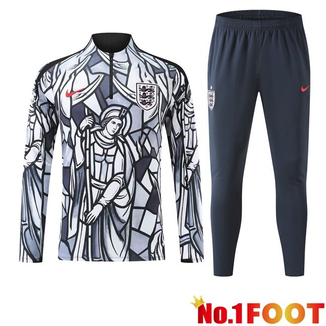 England kit Training Tracksuit White Grey 2026/2027