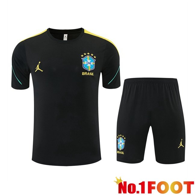 Brazil kit Training T Shirt + Shorts Black 2026/2027