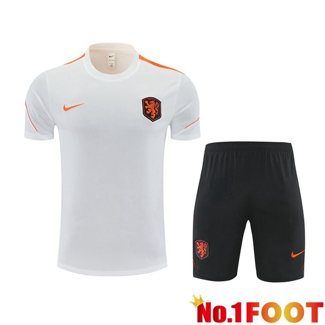 Netherlands kit Training T Shirt + Shorts White 2026/2027