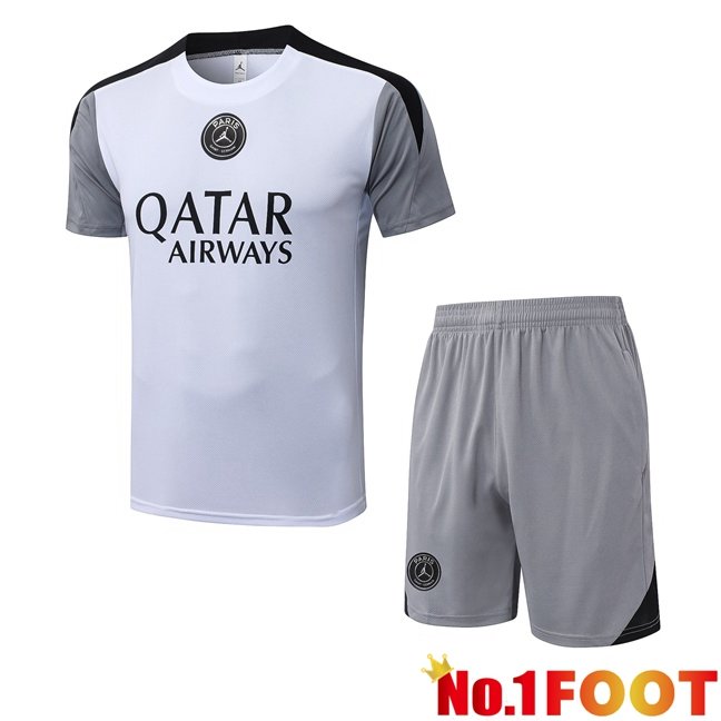 Paris PSG kit Training T Shirt + Shorts White 2026/2027