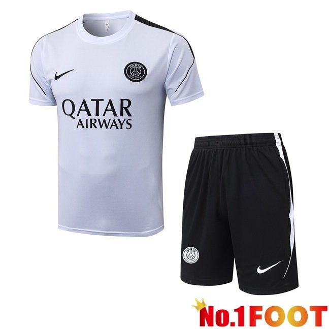 Paris PSG kit Training T Shirt + Shorts White 2026/2027
