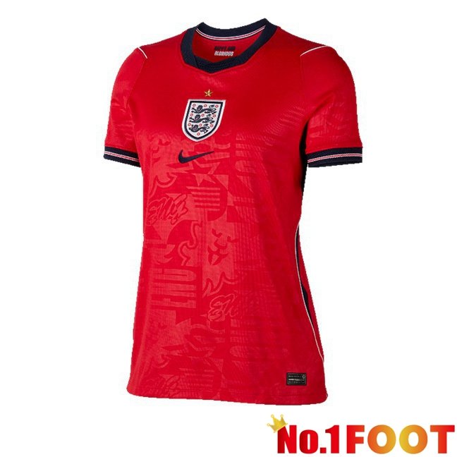 England Women Away Soccer Jersey Red World Cup 2026