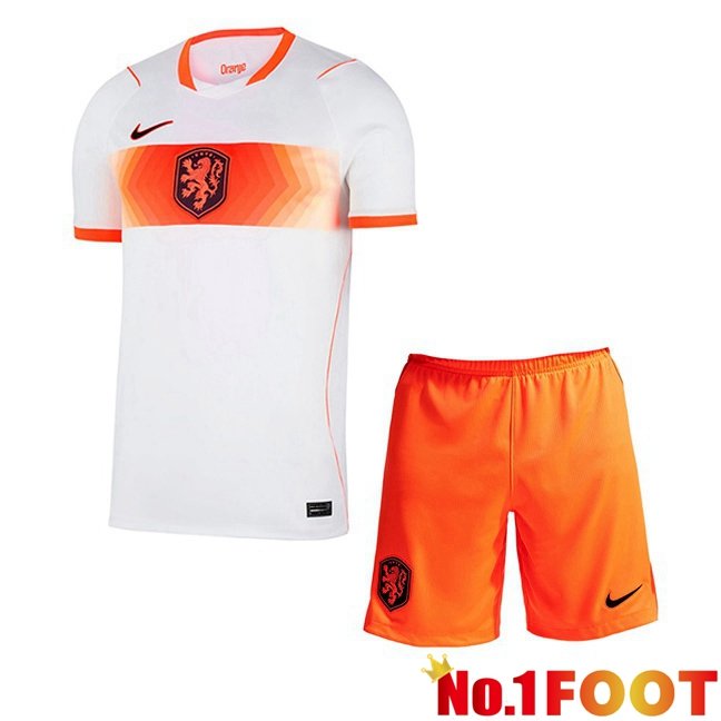 Netherlands Kids Away Soccer Jersey White World Cup 2026
