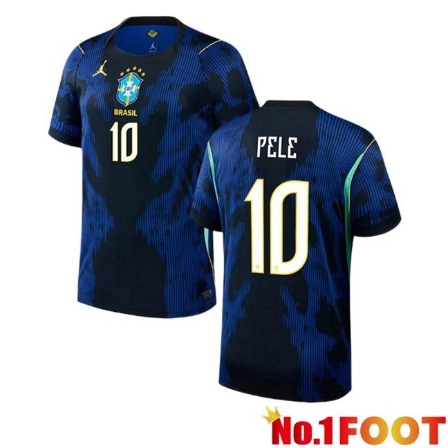 Brazil (PELE 10) Away Soccer Jersey Blue Royal World Cup 2026