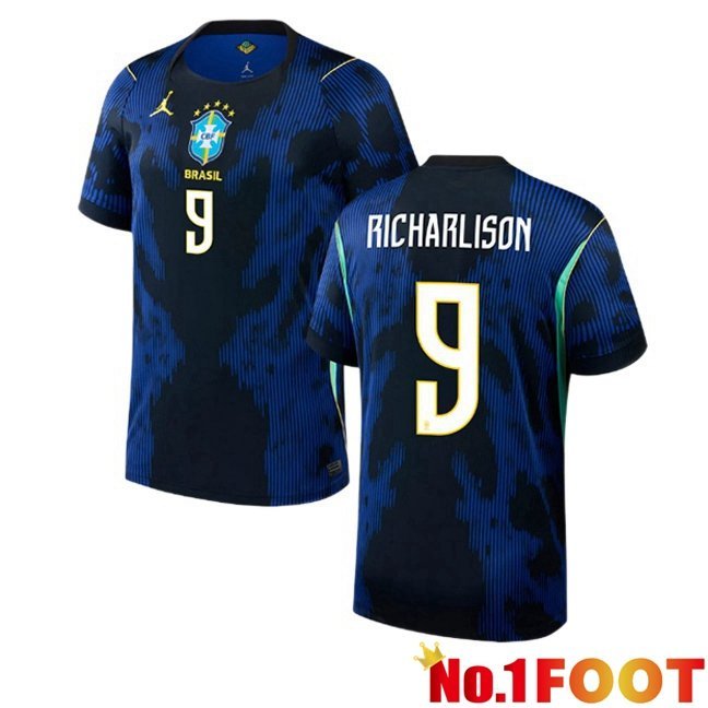Brazil (RICHARLISON 9) Away Soccer Jersey Blue Royal World Cup 2026