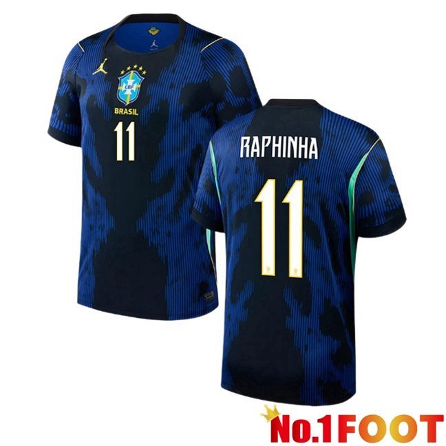 Brazil (RAPHINHA 11) Away Soccer Jersey Blue Royal World Cup 2026