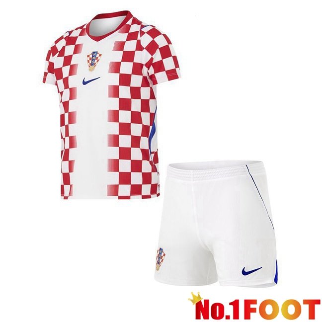 Croatia Kids Home Soccer Jersey White Red World Cup 2026