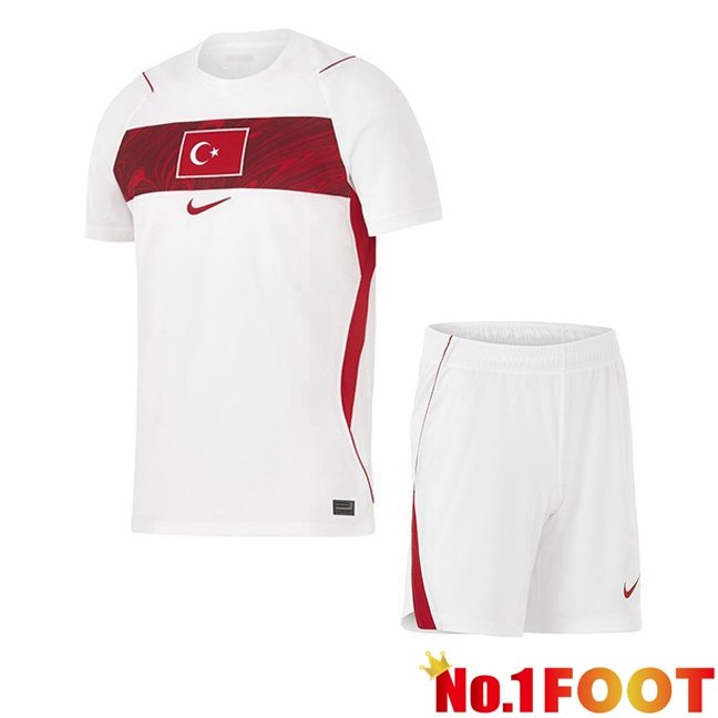 Türkiye Kids Away Soccer Jersey White World Cup 2026
