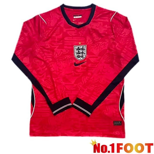 England Away Soccer Jersey Long sleeve Red World Cup 2026