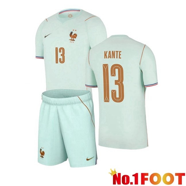 France (KANTE 13) Kids Away Soccer Jersey Green World Cup 2026