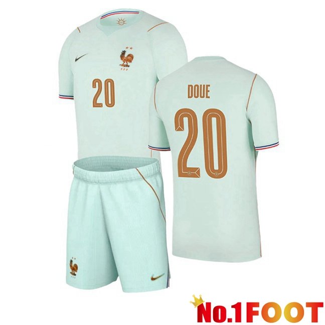 France (DOUE 20) Kids Away Soccer Jersey Green World Cup 2026