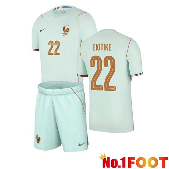 France (EKITIKE 22) Kids Away Soccer Jersey Green World Cup 2026