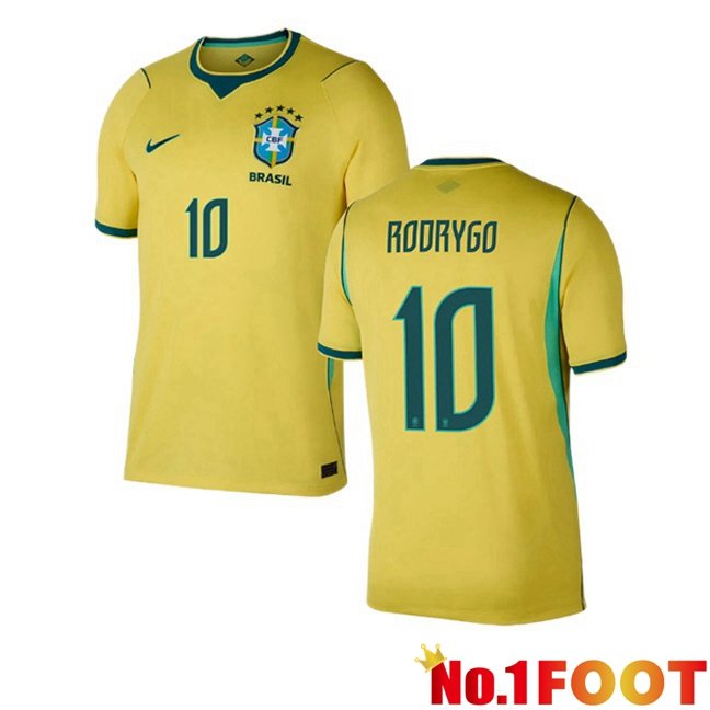 Brazil (RODRYGO 10) Home Soccer Jersey Yellow World Cup 2026