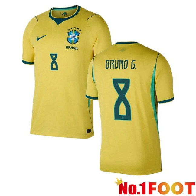 Brazil (BRUNO G. 8) Home Soccer Jersey Yellow World Cup 2026