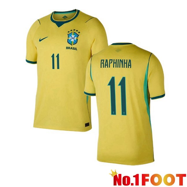 Brazil (RAPHINHA 11) Home Soccer Jersey Yellow World Cup 2026