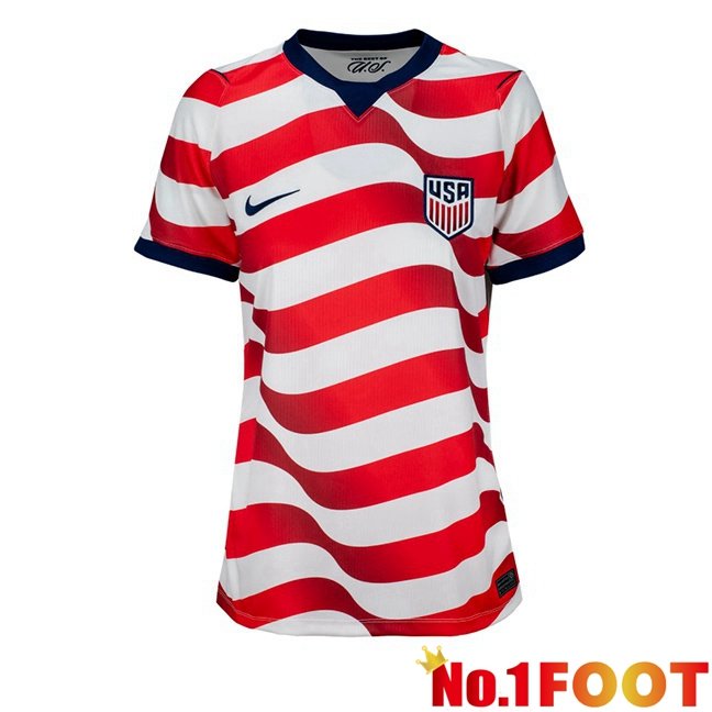 USA Women Home Soccer Jersey Red White World Cup 2026