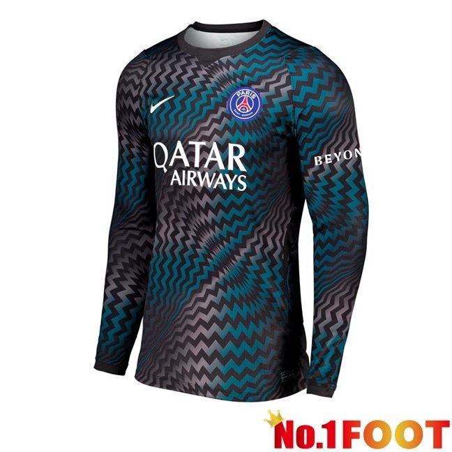Paris PSG Goalkeeper Soccer Jersey Long sleeve Black Green 2026/2027