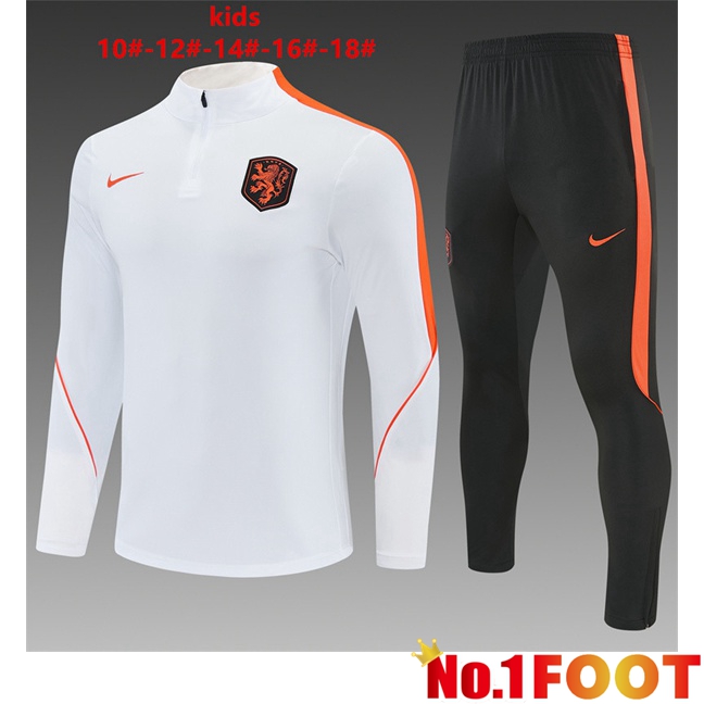 Netherlands Kids kit Training Tracksuit White 2026/2027
