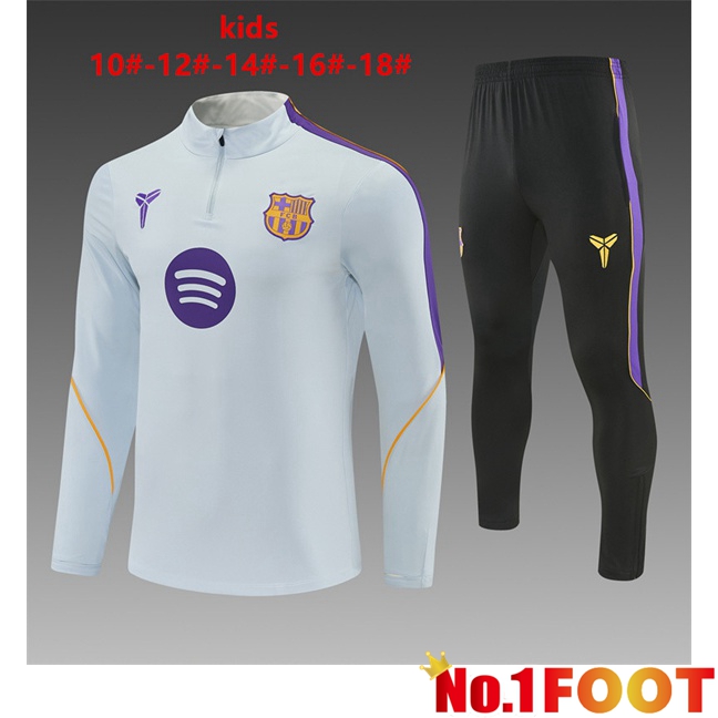 FC Barcelona Kids kit Training Tracksuit Grey 2026/2027