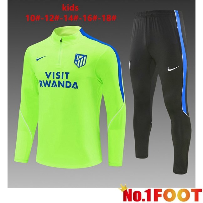 Atletico Madrid Kids kit Training Tracksuit Green 2026/2027
