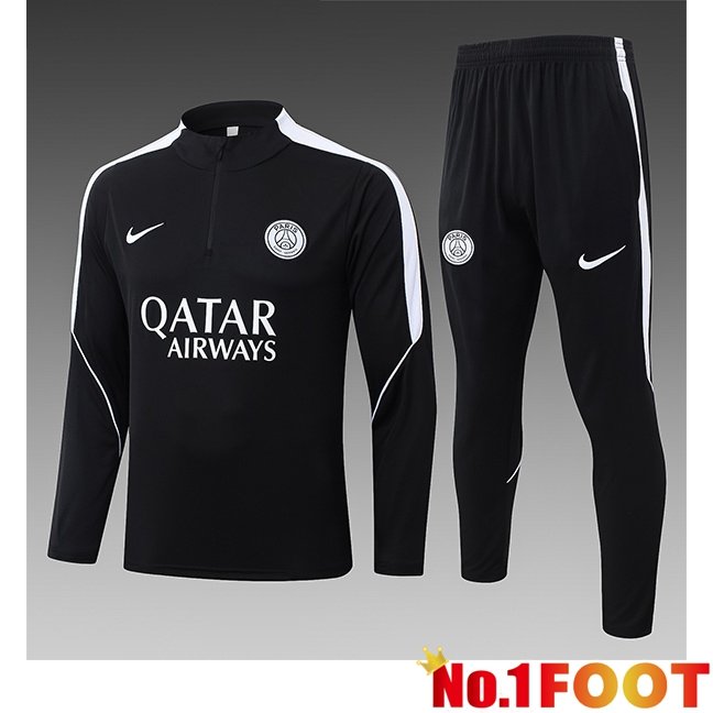 Paris PSG Kids kit Training Tracksuit Black 2026/2027