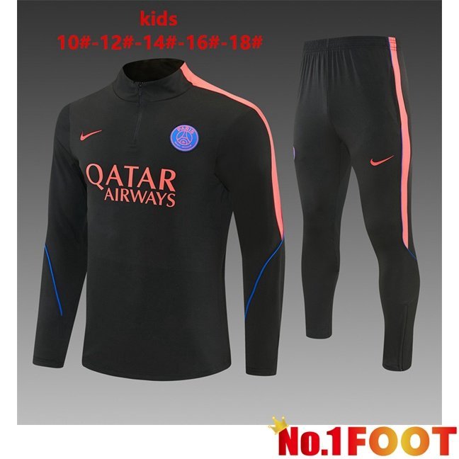 Paris PSG Kids kit Training Tracksuit Black 2026/2027