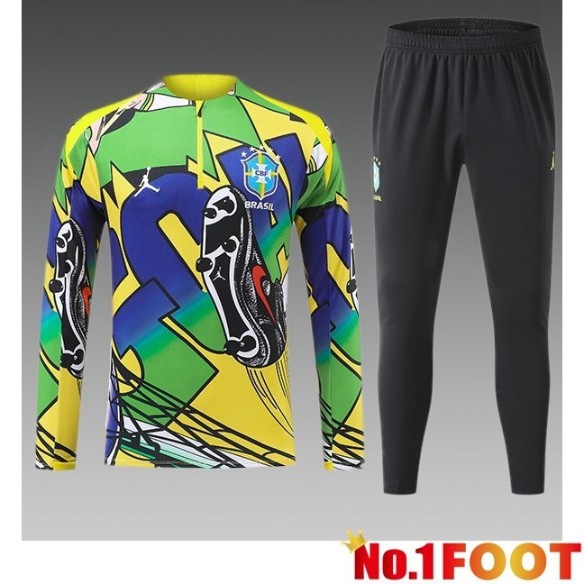 Brazil Kids kit Training Tracksuit Yellow Green 2026/2027
