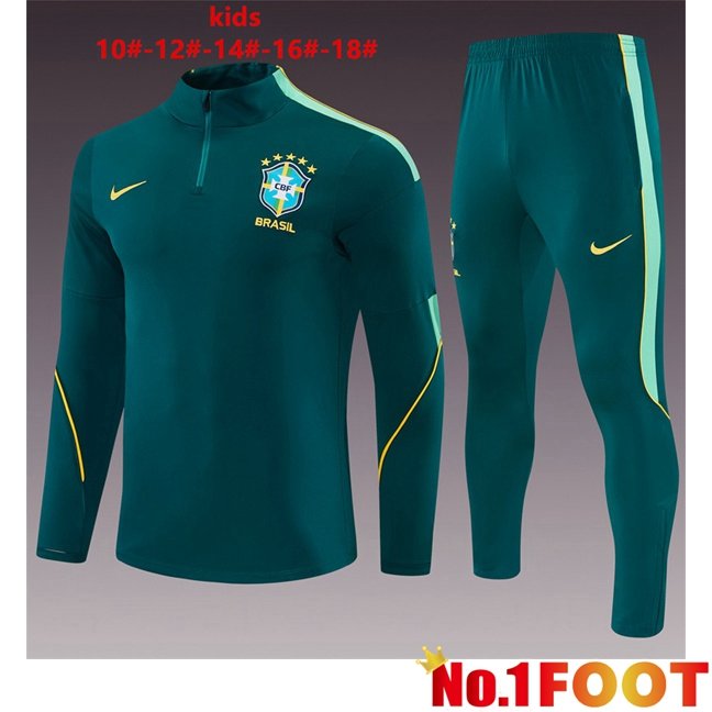 Brazil Kids kit Training Tracksuit Green 2026/2027