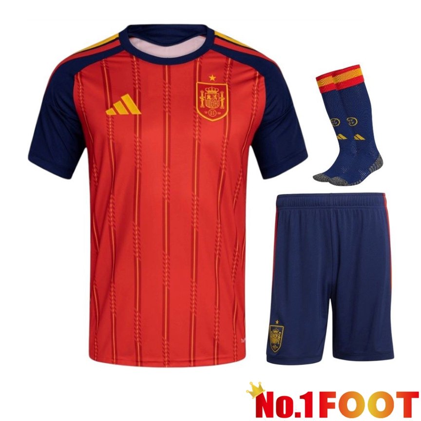Spain Home kit Soccer Jersey (Shorts + Socks) World Cup 2026