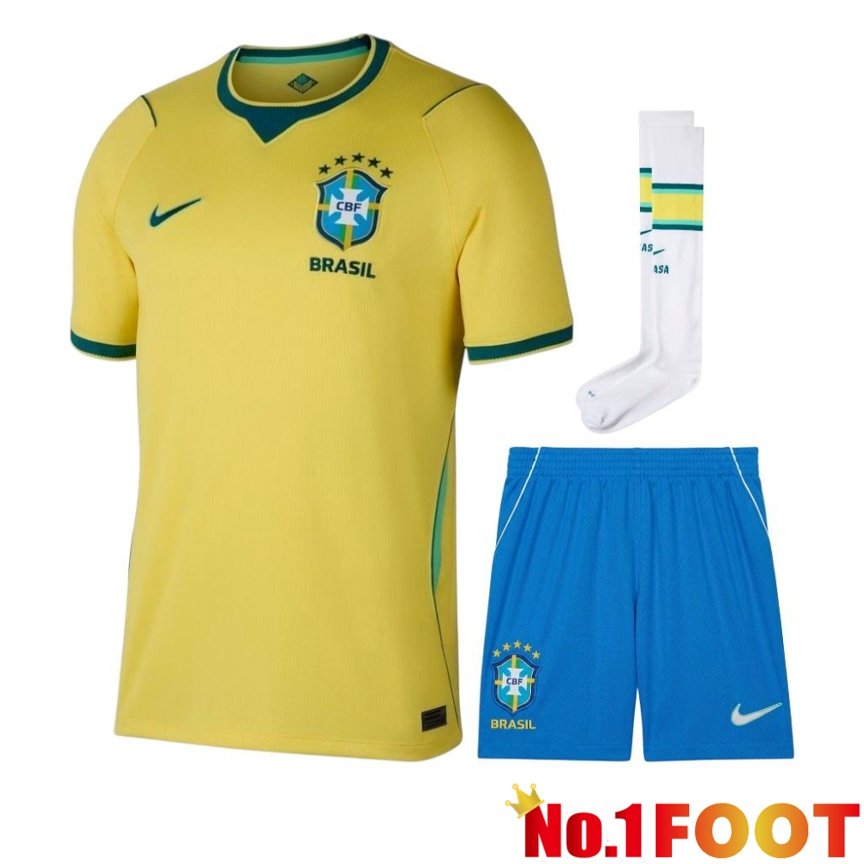 Brésil Home kit Soccer Jersey (Shorts + Socks) World Cup 2026