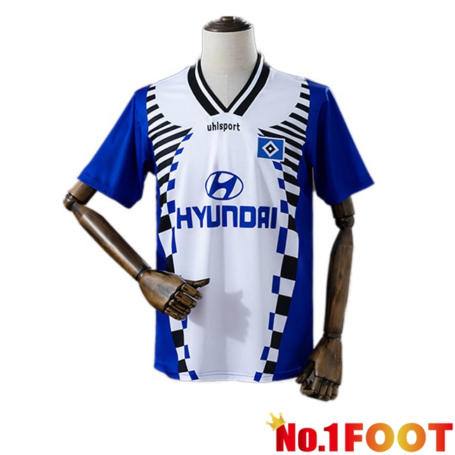 Hamburger SV Retro Away Soccer Jersey White Blue 1996-1997
