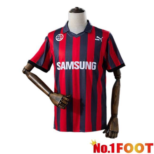 Eintracht Frankfurt Retro Home Soccer Jersey Red Black 1991-1992
