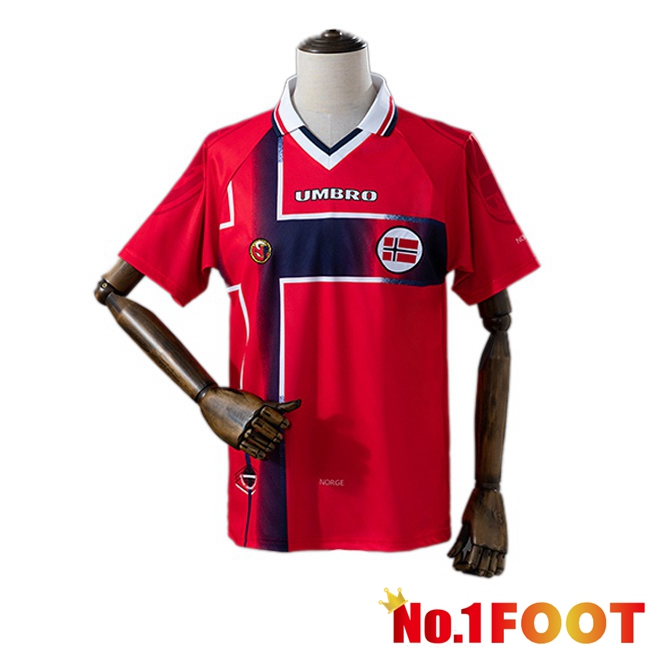 Norway Retro Home Soccer Jersey Red 1997-1998
