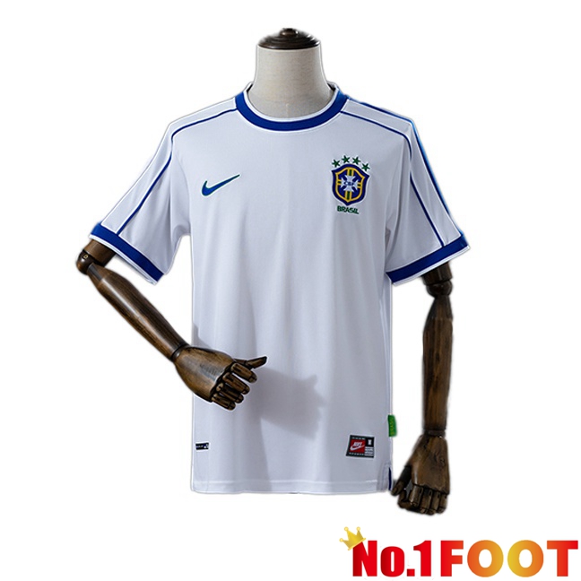 Brazil Retro Goalkeeper Soccer Jersey White 1998