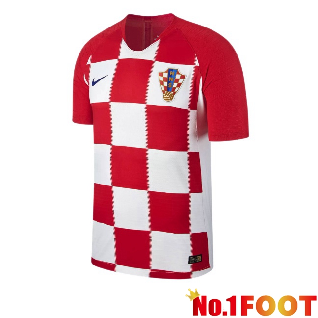 Croatia Retro Home Soccer Jersey Red White 2018