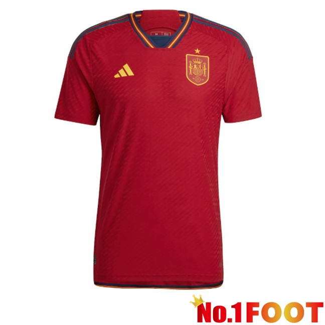 Spain Retro Home Soccer Jersey Red 2022