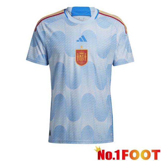 Spain Retro Away Soccer Jersey Blue 2022