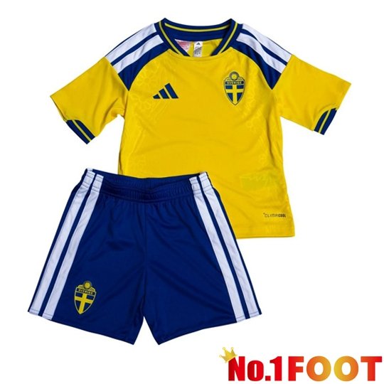 Sweden Kids Home Soccer Jersey Soccer World Cup 2026