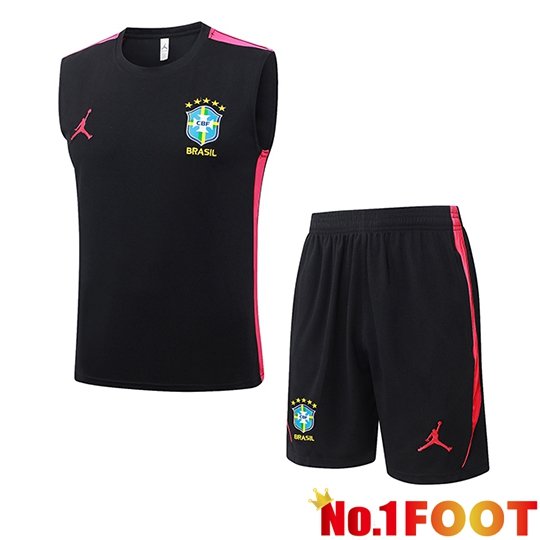 Brésil kit Gilet Soccer Black/Red 2026/2027