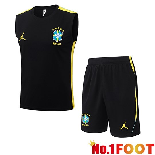 Brésil kit Gilet Soccer Black/Yellow 2026/2027