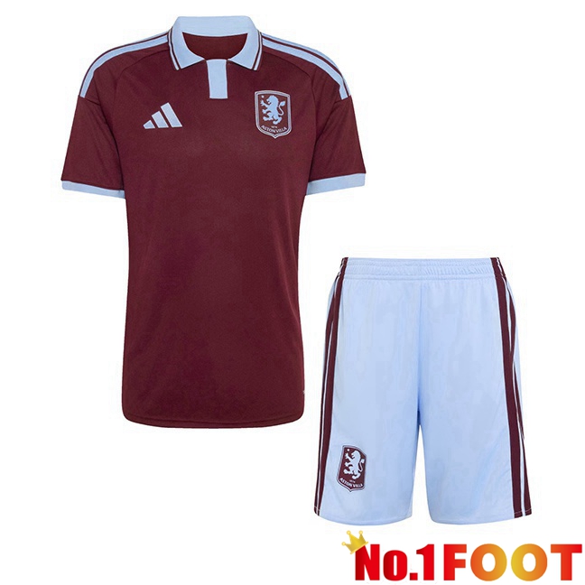 Aston Villa Kids Home Soccer Jersey Brown 2026/2027