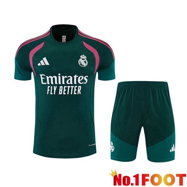Real Madrid kit Training T Shirt + Shorts Green Blue 2026/2027